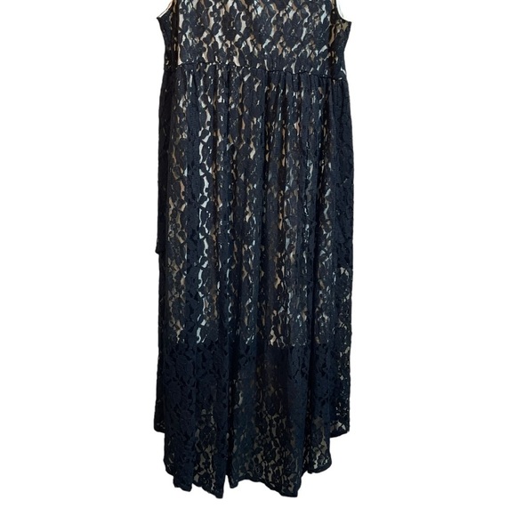 NWT Torrid All Over Lace Black Nude High Low Hem Maxi Dress Women’s Sz 1X - Picture 6 of 12
